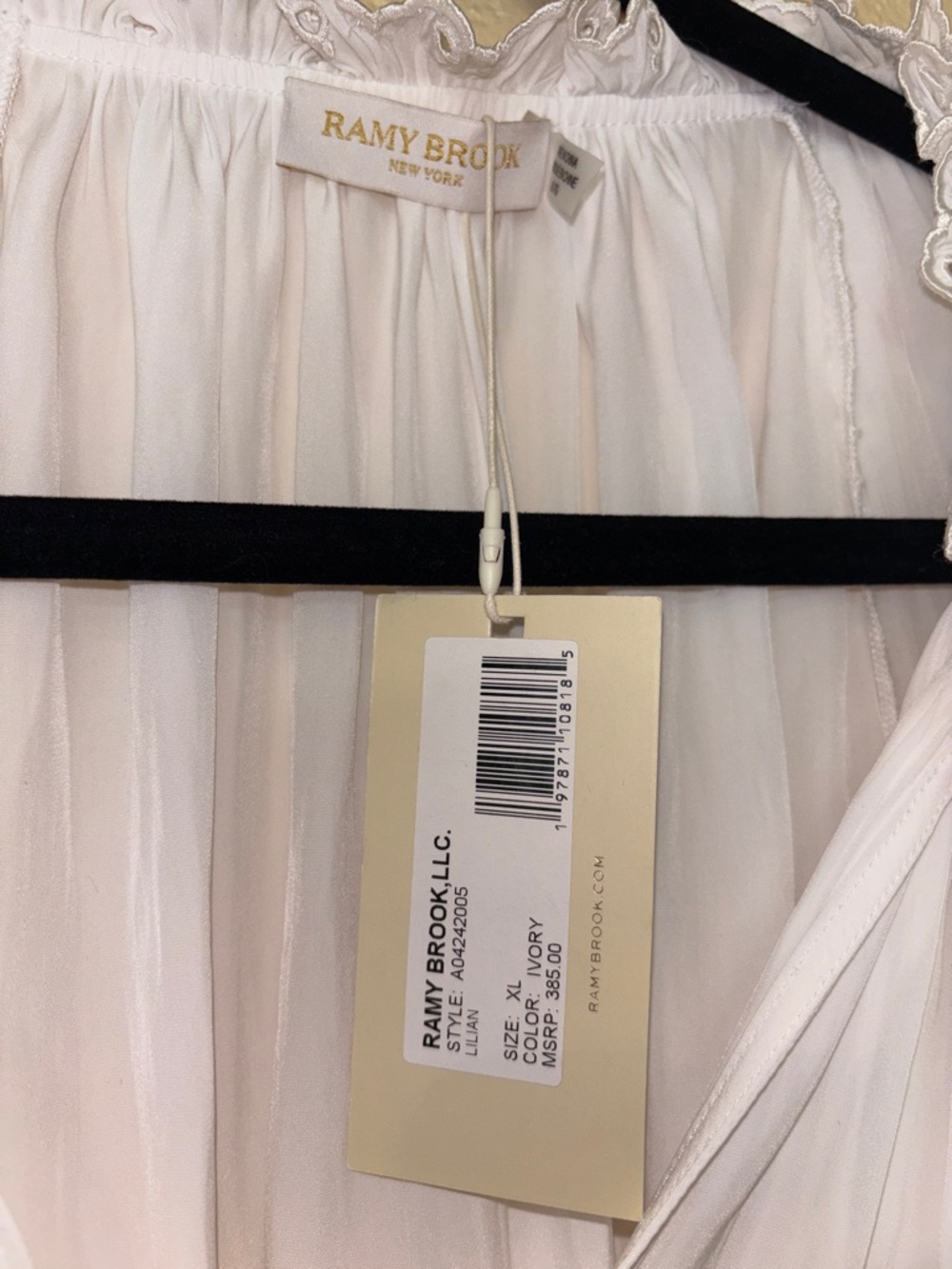 Ramy Brook Lilian Ruffle Eyelet Top White XL NWT - Picture 8 of 10
